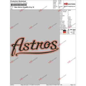 New Astros Houston 6 by 10