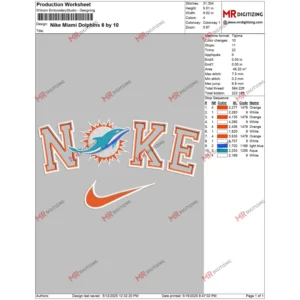 Nike Miami Dolphins 6 by 10