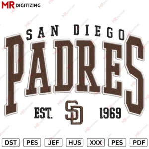 Padres San Diego Embroidery design