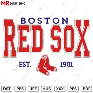 RED SOX boston Embroidery design