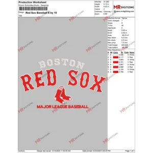 Red Sox Baseball 6 by 10