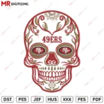 SF 49ERS Skull Embroidery design