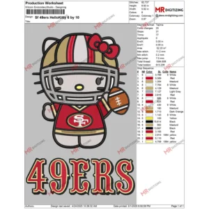 Sf 49ers HelloKitty 6 by 10