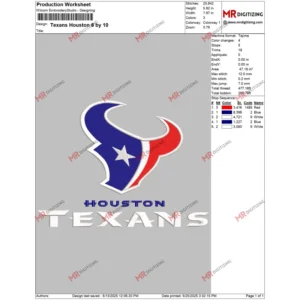 Texans Houston 6 by 10