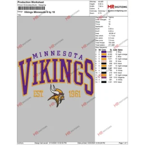 Vikings Minnesota 6 by 10