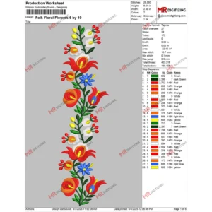 Folk Floral Flowers 6 by 10 page1