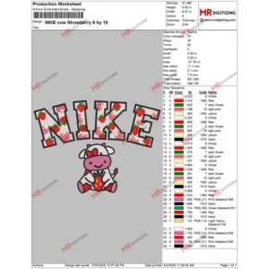 NIKE cow Strawberry 6 by 10