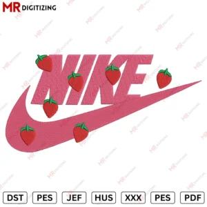 Nike Strawberry Embroidery design