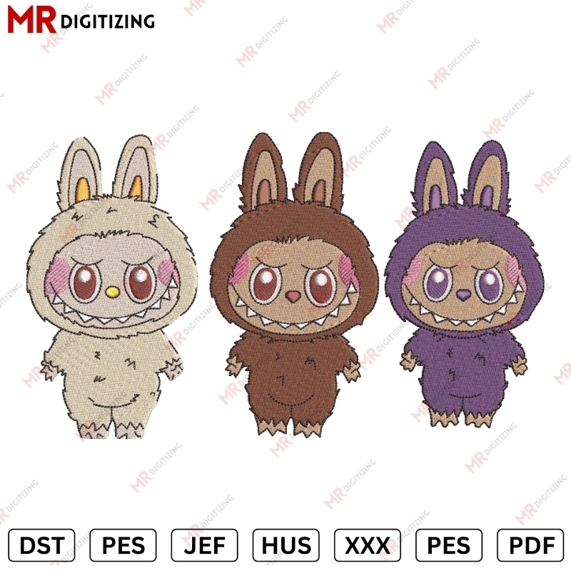 3 Labubu Embroidery design