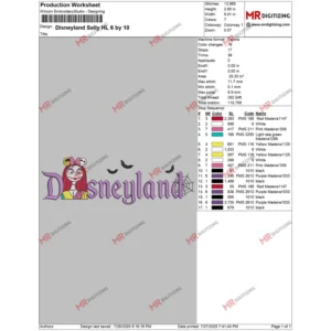 Disneyland Sally HL 6 by 10