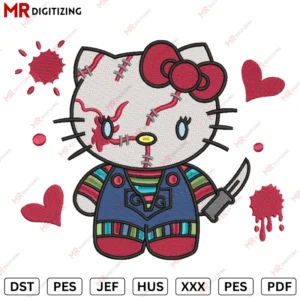 Hello kitty Chucky Halloween Embroidery design