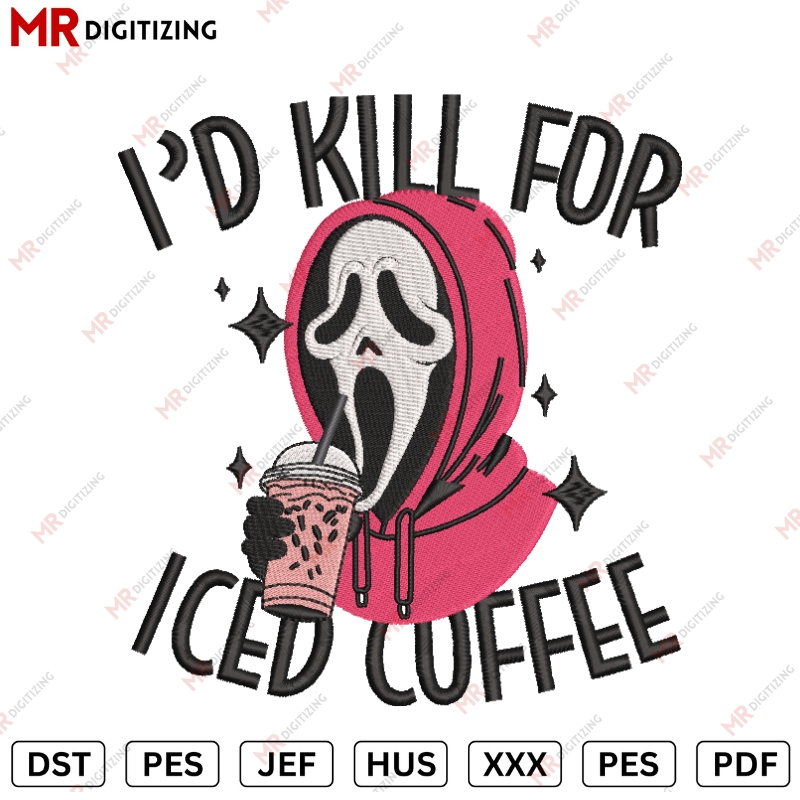 I D KILL Scream Halloween Embroidery design