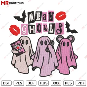 MEaN GHOuLS Halloween Embroidery design