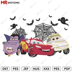 Mc queen sally Bats Halloween Embroidery design
