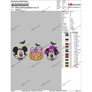 Mickey Minnie Pumpkin 6 by 10