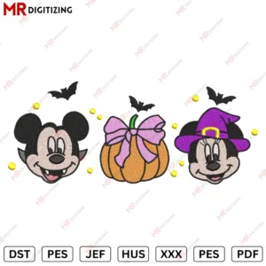 Mickey Minnie Pumpkin Embroidery design