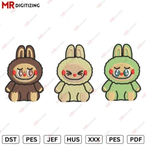 New 3 Labubu Embroidery design