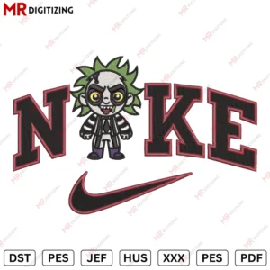 Nike Beetle juice Halloween Embroidery design