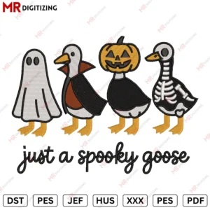 just a spooky goose Halloween Embroidery design