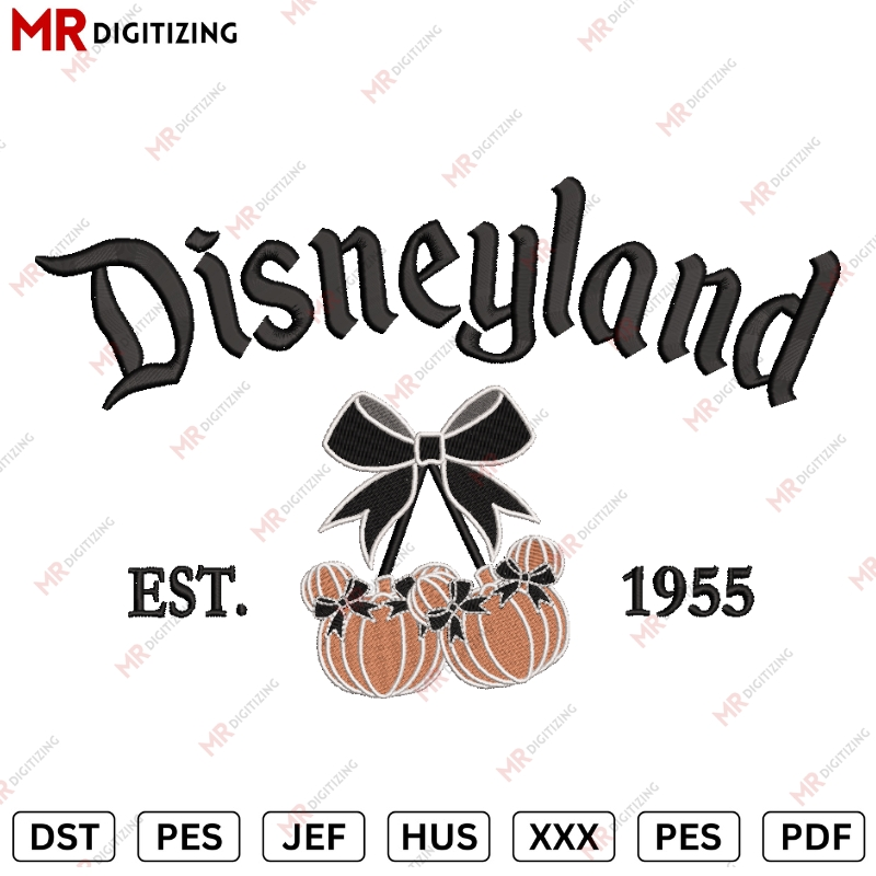 Disneyland pumpkin Halloween Embroidery design