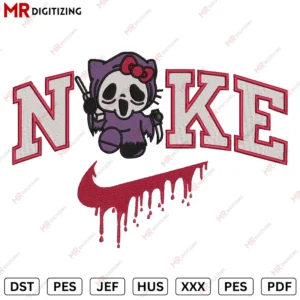 Nike Hello kitty Drip Halloween Embroidery design