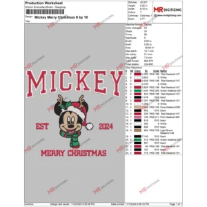 Mickey Merry Christmas 6 by 10