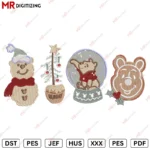 Pooh X Mickey Christmas Embroidery design