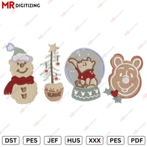 Pooh X Mickey Christmas Embroidery design