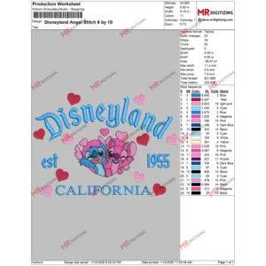 Disneyland Angel Stitch 6 by 10