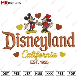 Disneyland Mickey minnie Vln1 Valentine s Day Embroidery design