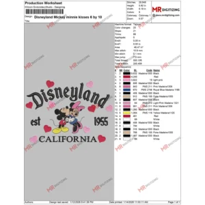 Disneyland Mickey minnie kisses 6 by 10