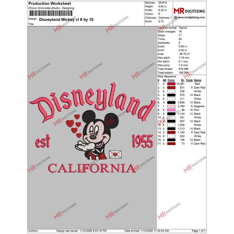 Disneyland Mickey vl 6 by 10