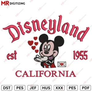 Disneyland Mickey vl Valentine s Day Embroidery design