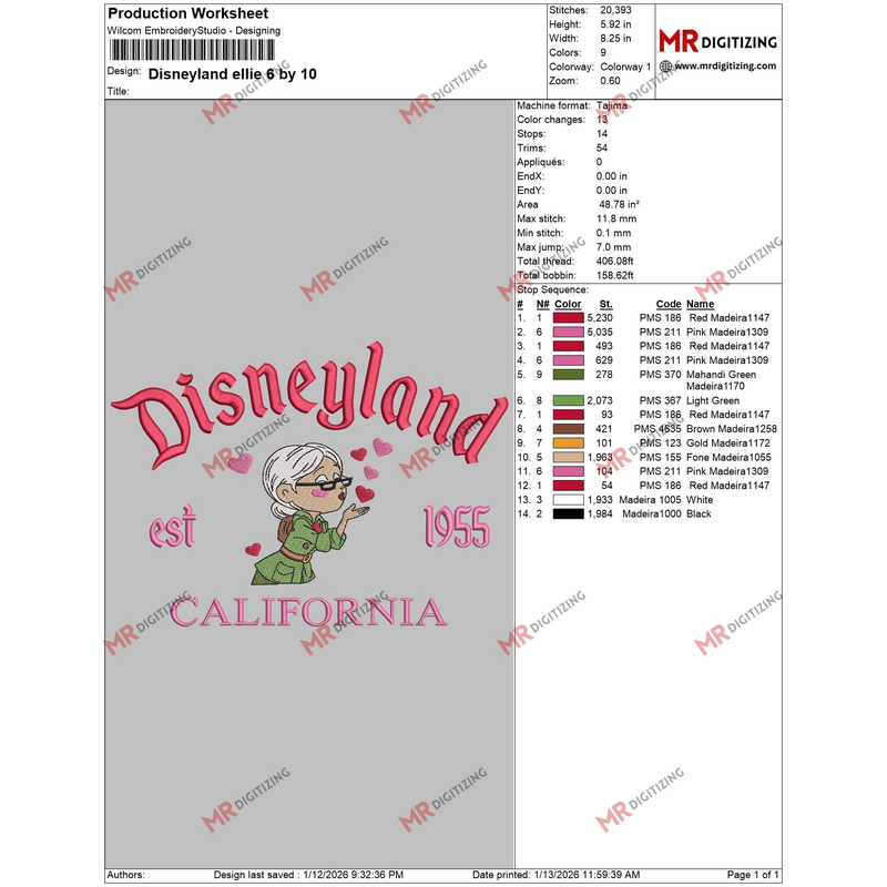 Disneyland ellie 6 by 10