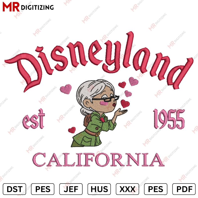 Disneyland ellie Valentine s Day Embroidery design