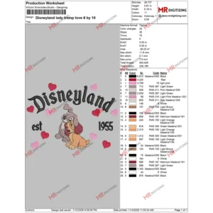 Disneyland lady tramp love 6 by 10