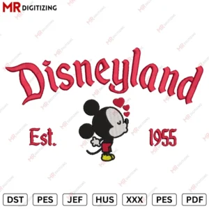 Disneyland mini mickey Valentine s Day Embroidery design