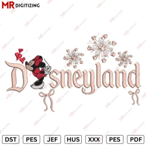 Disneyland minnie Bow Valentine s Day Embroidery design