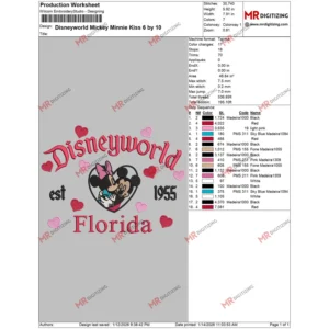 Disneyworld Mickey Minnie Kiss 6 by 10