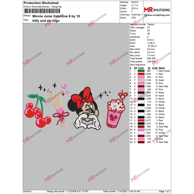 Minnie Juise Valentine 6 by 10