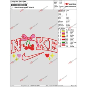 Nike Cheery mickey 6 by 10