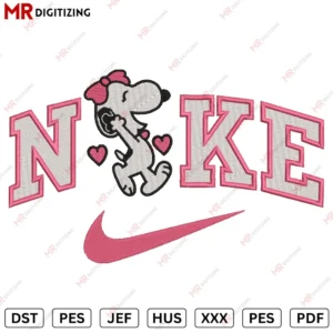 Nike Snoopy Heart Valentine s Day Embroidery design