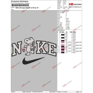Nike Snoopy Hearts v2 6 by 10