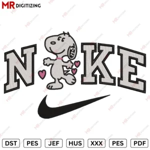 Nike Snoopy Hearts v2 Valentine s Day Embroidery design