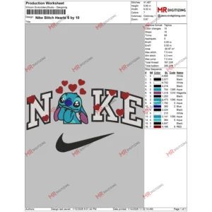 Nike Stitch Hearts 6 by 10