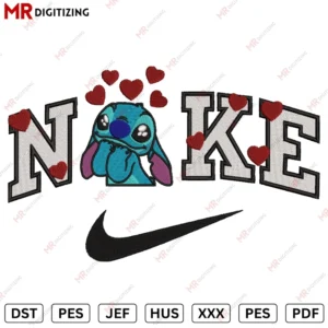 Nike Stitch Hearts Valentine s Day Embroidery design