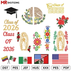 Graduation Stole Embroidery Design Bundle 15 designs
