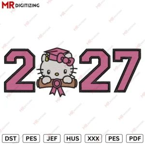 Hello Kitty graduation 2027 Embroidery design