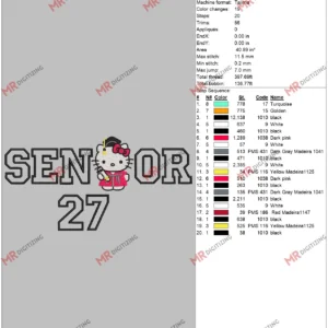 SENIOR 27 kitty Applique GR 6 by 10