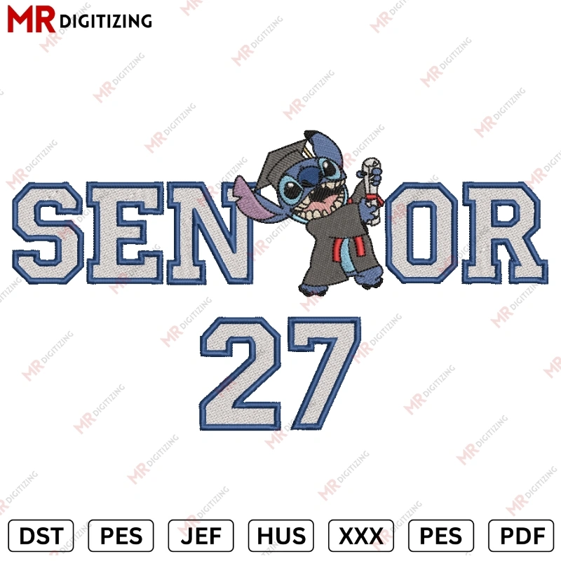 Senior 27 Lilo Graduation Embroidery design